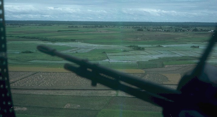 This view of Vietnam's southern farm land was taken from the gunners door.